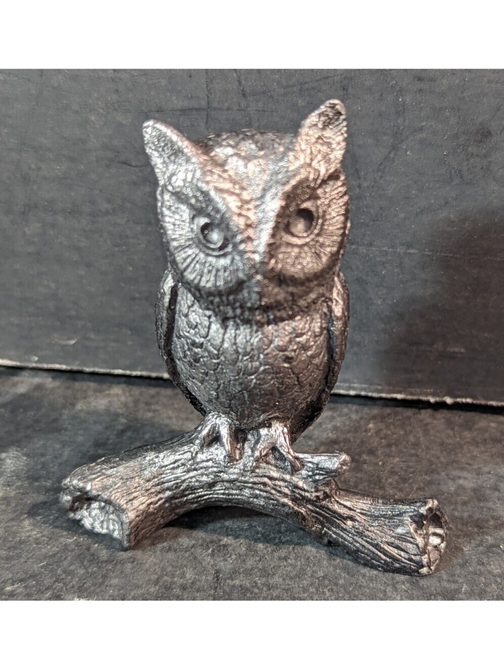 Vintage 2.75" RB Pewter Owl on Branch Michael Rickers Stunning Detailed Piece